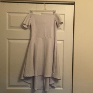Off the shoulder, high low dress